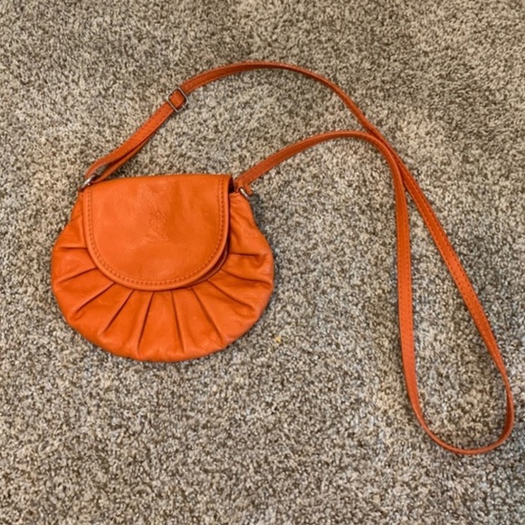Vera Pelle Handbags - vera pelle orange genuine leather shoulder bag L120-38
